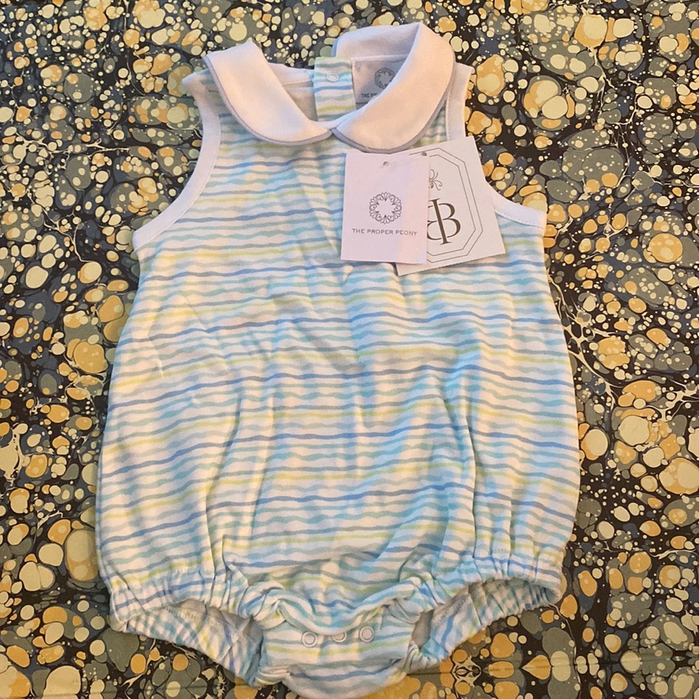 The Proper Peony onesie. NWT. 9 Mos.